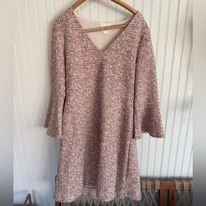 Maeve Susie Tweed swing dress size M in Red and White with Bell Sleeves